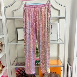 Lavender Sequin Rainbow Joggers NWT Size Small